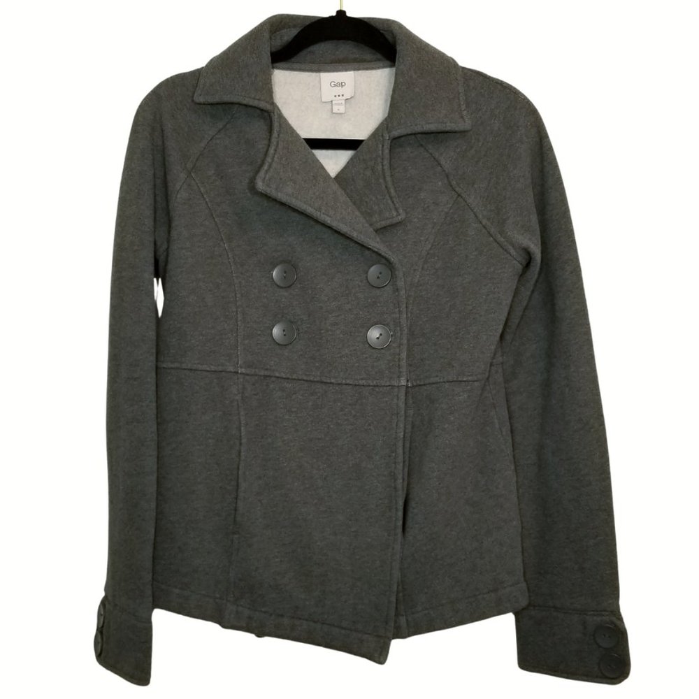 Gap Gray Double-breasted Button-up Peacoat Size Medium